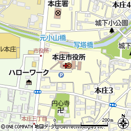 本庄市役所　生涯学習課周辺の地図