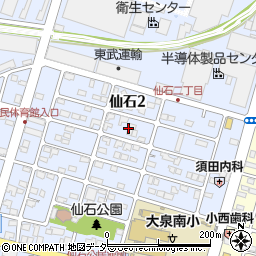 群馬県邑楽郡大泉町仙石2丁目20周辺の地図