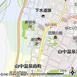 石川県加賀市山中温泉湯の出町周辺の地図