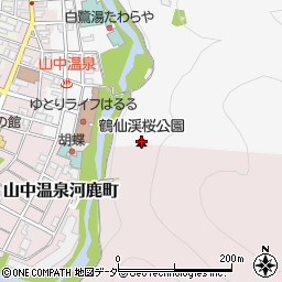 鶴仙渓桜公園周辺の地図