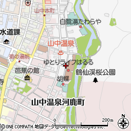 石川県加賀市山中温泉東町２丁目ツ周辺の地図