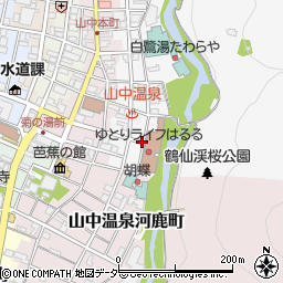 石川県加賀市山中温泉東町（２丁目ツ）周辺の地図
