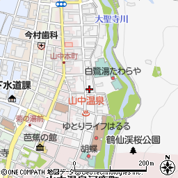 石川県加賀市山中温泉東町２丁目ネ23周辺の地図