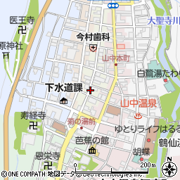 石川県加賀市山中温泉湯の本町（ラ）周辺の地図