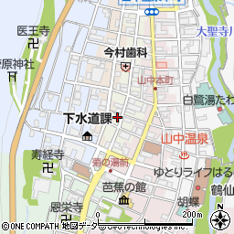 石川県加賀市山中温泉湯の本町ラ15周辺の地図