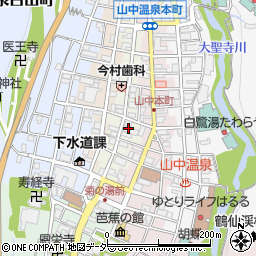 石川県加賀市山中温泉湯の本町ラ18周辺の地図