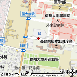 信大病院南口周辺の地図