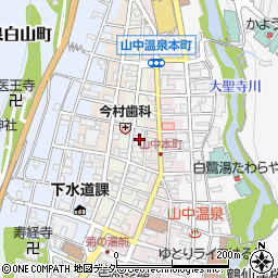 石川県加賀市山中温泉湯の本町周辺の地図