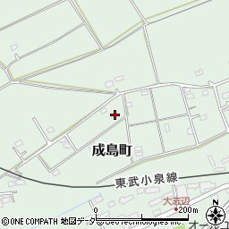 群馬県館林市成島町1447-17周辺の地図