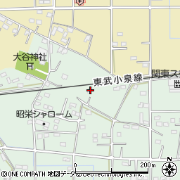 群馬県館林市成島町351-1周辺の地図
