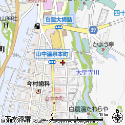 石川県加賀市山中温泉東町１丁目マ21周辺の地図