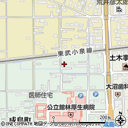 群馬県館林市成島町285周辺の地図