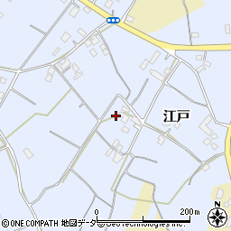 茨城県小美玉市江戸周辺の地図