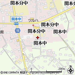 茨城県筑西市関本中周辺の地図