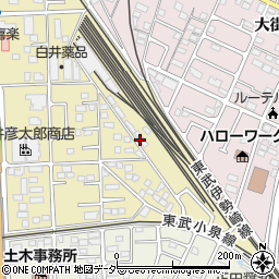 東武鉄道株式会社　館林検修区周辺の地図