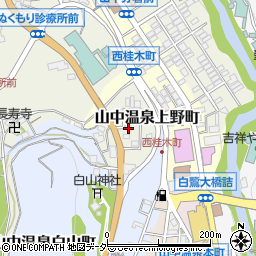 石川県加賀市山中温泉上野町リ周辺の地図