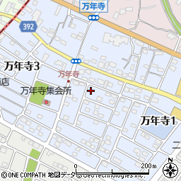 埼玉県本庄市万年寺周辺の地図