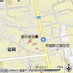 富岡市ガス水道局施設周辺の地図
