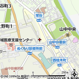 石川県加賀市山中温泉上野町ル57周辺の地図