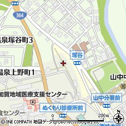 石川県加賀市山中温泉上野町ル41周辺の地図