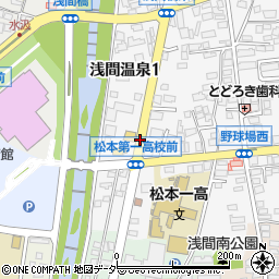 松本第一高校周辺の地図