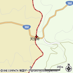 天生峠周辺の地図