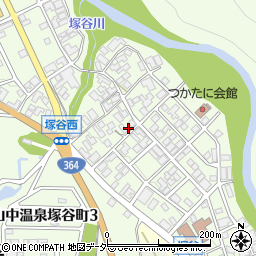 石川県加賀市山中温泉塚谷町周辺の地図