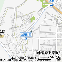 石川県加賀市山中温泉上原町リ周辺の地図