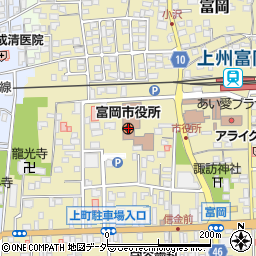 群馬県富岡市周辺の地図