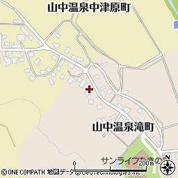 石川県加賀市山中温泉滝町ヘ周辺の地図