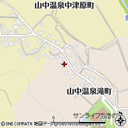 石川県加賀市山中温泉滝町（ヘ）周辺の地図