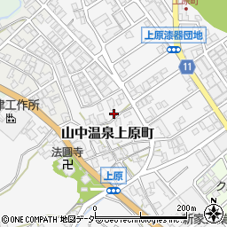 石川県加賀市山中温泉上原町カ127周辺の地図