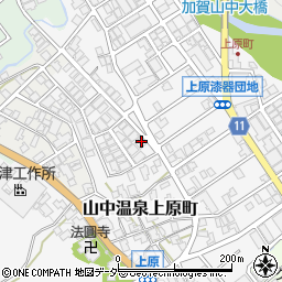 石川県加賀市山中温泉上原町カ166周辺の地図