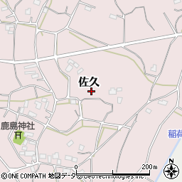 茨城県石岡市佐久周辺の地図