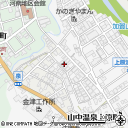 石川県加賀市山中温泉上原町カ197周辺の地図
