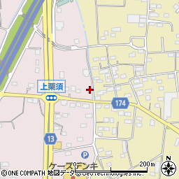 群馬県藤岡市上栗須208-2周辺の地図