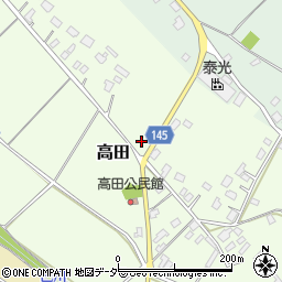 茨城県小美玉市高田周辺の地図