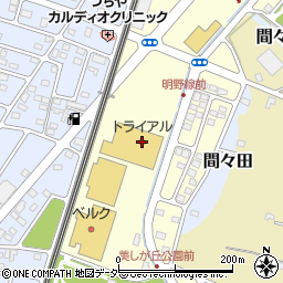 スーパーセンタートライアル間々田店周辺の地図