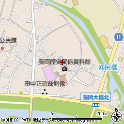 栃木市藤岡図書館周辺の地図