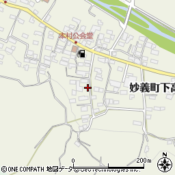 群馬県富岡市妙義町下高田周辺の地図