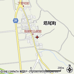 石川県加賀市塔尾町（リ）周辺の地図