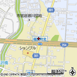 太田福沢郵便局周辺の地図