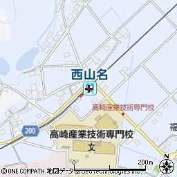 西山名駅周辺の地図
