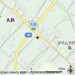 茨城県小美玉市大笹258-2周辺の地図