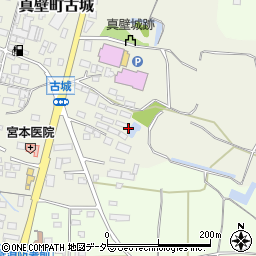 茨城県桜川市真壁町古城周辺の地図