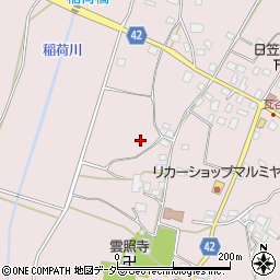 茨城県石岡市瓦谷周辺の地図