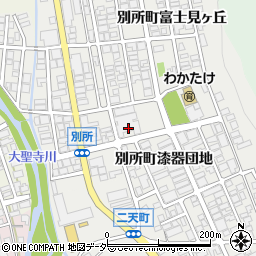 石川県加賀市別所町漆器団地12-4周辺の地図