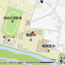 伊勢崎市立境西中学校周辺の地図