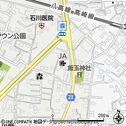 群馬県藤岡市森134周辺の地図