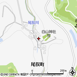 石川県加賀市尾俣町（ル）周辺の地図